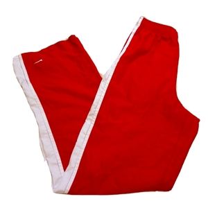 Nike Red Polyester Sweatpants Size Small S Ankle Zippers